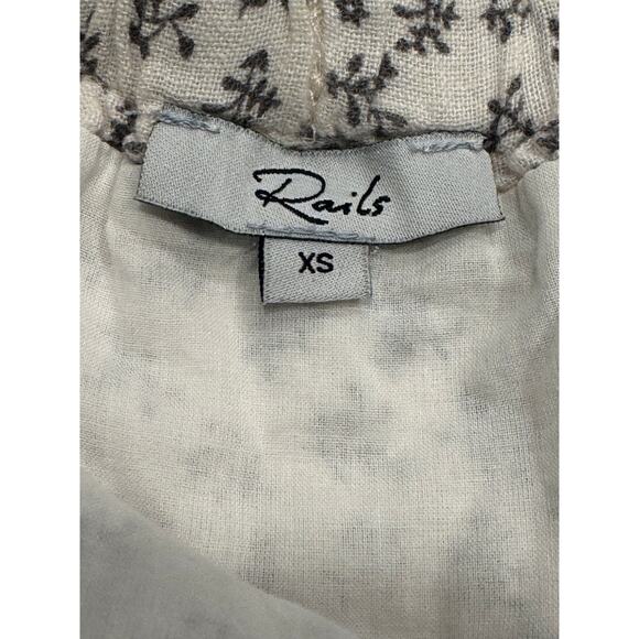 Rails Halsey Mini Skirt XS Bella Floral Tiered Linen Blend Paperbag Waist Tie - Picture 5 of 8